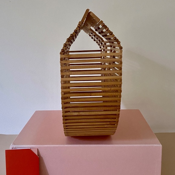 Cult Gaia Large Bamboo Ark Bag Natural Top Handle Bag - Picture 14 of 15